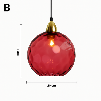 Lustre suspension boule en verre effet grain d'eau style nordique — LZ4X9P