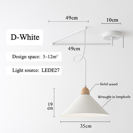 Lustre à bras long pliable, rotatif et réglable moderne — LZ3X9V