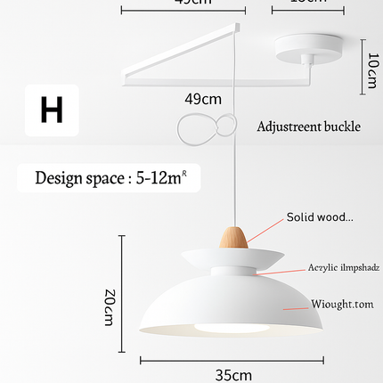 Lustre à bras long pliable, rotatif et réglable moderne — LZ3X9V
