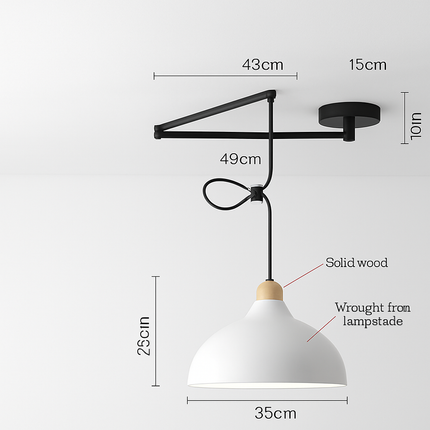 Lustre à bras long pliable, rotatif et réglable moderne — LZ3X9V