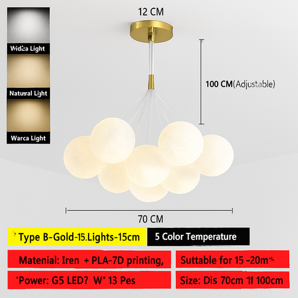Lustre suspension bulle lumineuse pour salon et chambre — LZ4X9T2