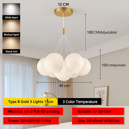 Lustre suspension bulle lumineuse pour salon et chambre — LZ4X9T2
