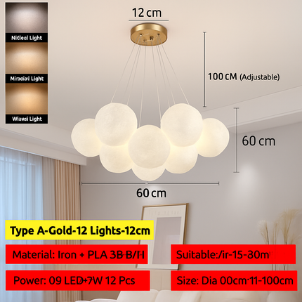 Lustre suspension bulle lumineuse pour salon et chambre — LZ4X9T2