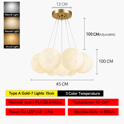 Lustre suspension bulle lumineuse pour salon et chambre — LZ4X9T2