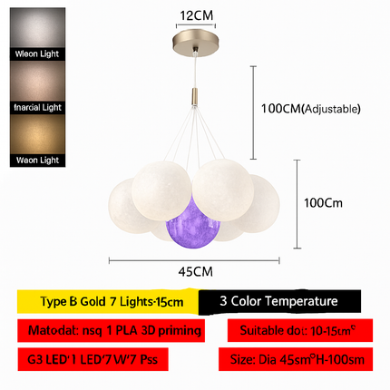 Lustre suspension bulle lumineuse pour salon et chambre — LZ4X9T2
