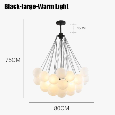 Lustre suspension en verre à bulles style nordique pour intérieur moderne — LZ4X9P