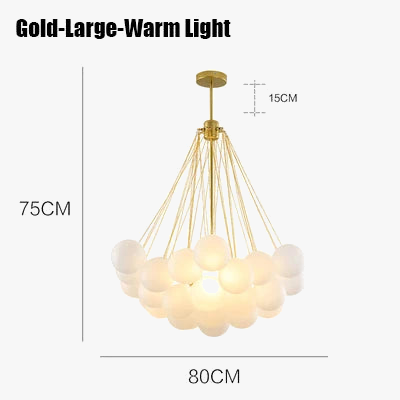 Lustre suspension en verre à bulles style nordique pour intérieur moderne — LZ4X9P