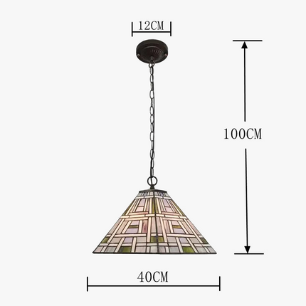 Lustre carré en verre style Tiffany pour bar nordique — LZ4X9M