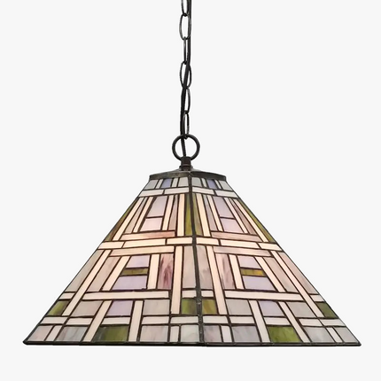 Lustre carré en verre style Tiffany pour bar nordique — LZ4X9M