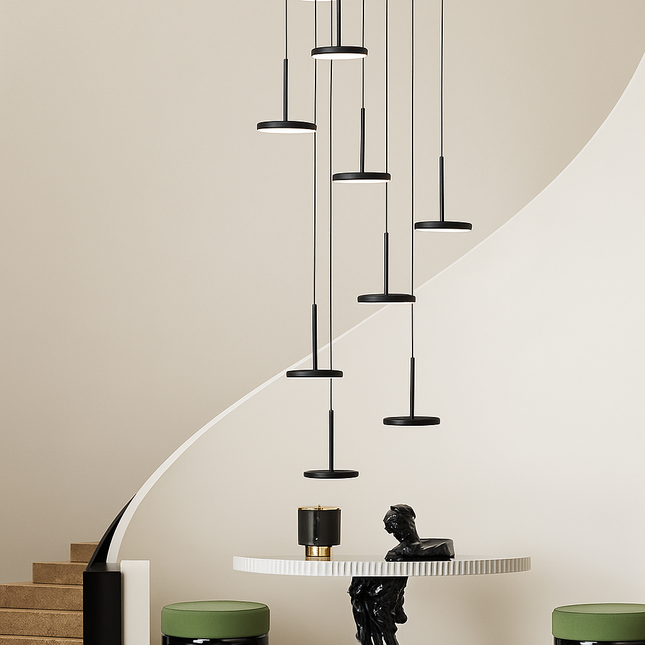 Suspension LED circulaire au design nordique moderne — LZ4N7XQ