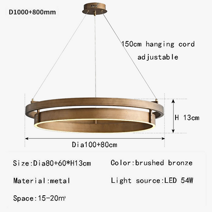lustre créatif 	 en bronze avec suspension led