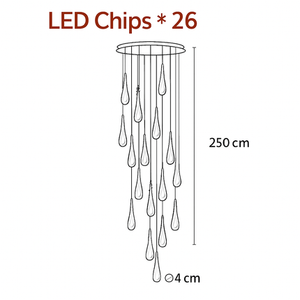 Lustre rotatif en cristal doré forme goutte d'eau — LZ4X9Q