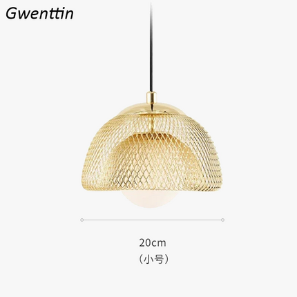 Lustre suspension en métal doré style art déco pour intérieur — LZ4P9X2