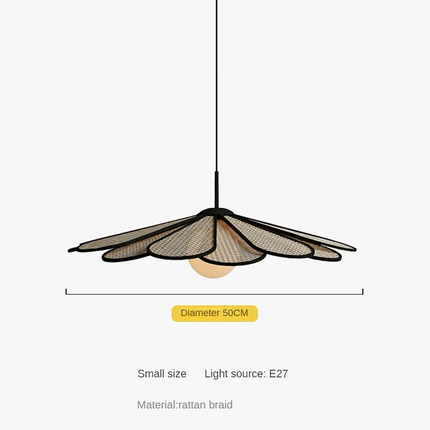 Lustre suspension en rotin au style japonais pour intérieur moderne — LZ4P9XQ