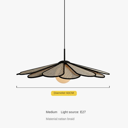 Lustre suspension en rotin au style japonais pour intérieur moderne — LZ4P9XQ