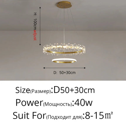 Lustre cristal moderne pour éclairage intérieur tendance — LZ4X9M
