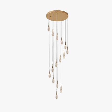 Lustre rotatif en cristal pour escalier duplex moderne de luxe — LZ4X9P2Q