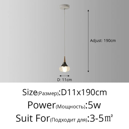 Lustre de chevet suspendu en cristal à tête unique — LZ4G7XQ