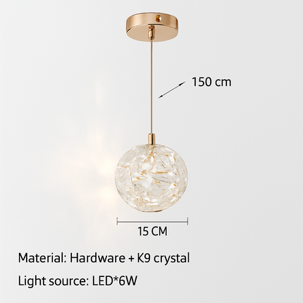 Lustre de chevet moderne en cristal K9 luxueux — LZ4G7T9