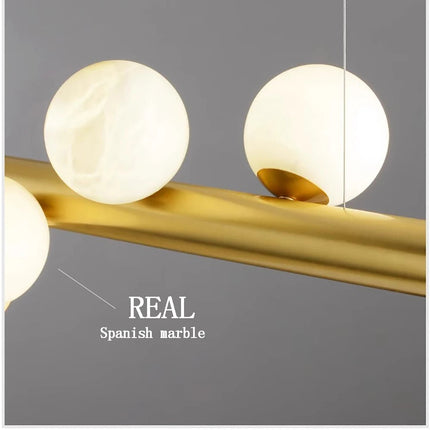 Lustre suspension boule en marbre véritable style post-moderne — LZ4X9T2