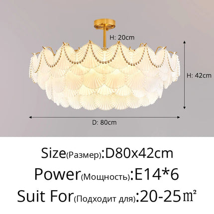Lustre en cristal forme coquille Feng Shui — LZ4X9T2