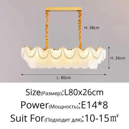 Lustre en cristal forme coquille Feng Shui — LZ4X9T2