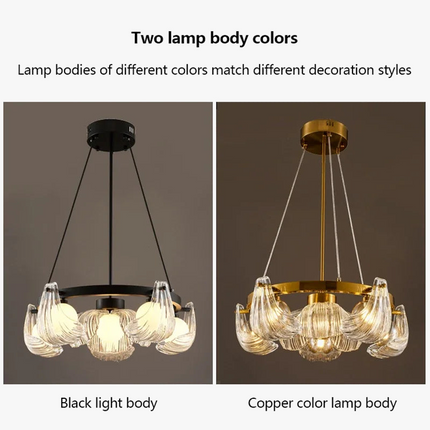 Lustre en verre coquille avec lampes LED créatives — LZ4N7Q2J