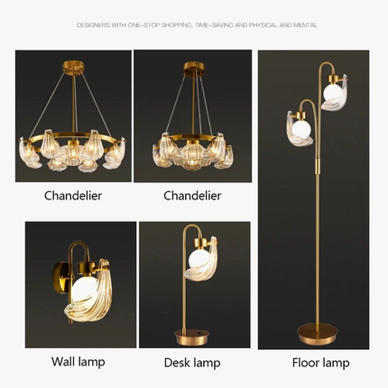 Lustre en verre coquille avec lampes LED créatives — LZ4N7Q2J