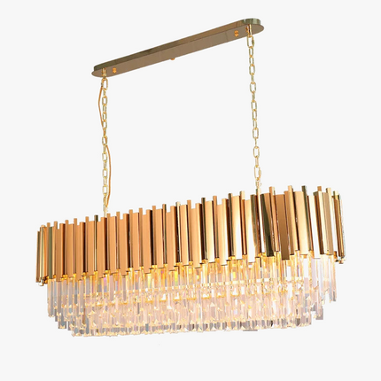 Lustre moderne double couche en cristal K9 — LZ4P7X9