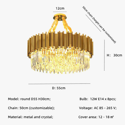 Lustre moderne double couche en cristal K9 — LZ4P7X9