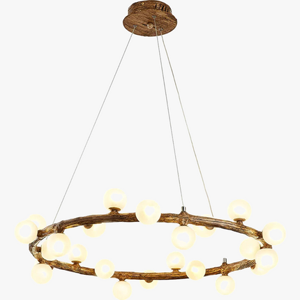 Lustre intérieur style wabi-sabi en bois artificiel — LZ4X9P2Q