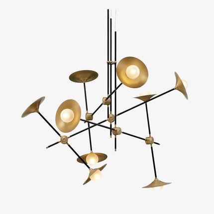 Lustre LED à branches articulées avec lampes dorées — LZ4X9P2