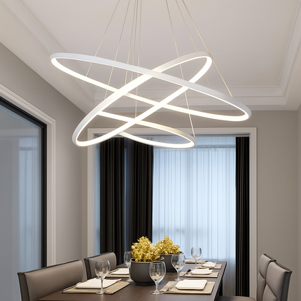 Lustre suspension design à anneaux LED décoratifs — LZ4X9P2Q