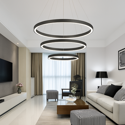 Lustre suspension design à anneaux LED décoratifs — LZ4X9P2Q
