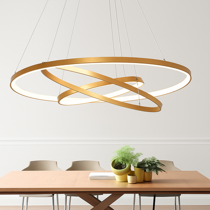 Lustre suspendu LED avec anneaux imbriqués design — LZ4X9P