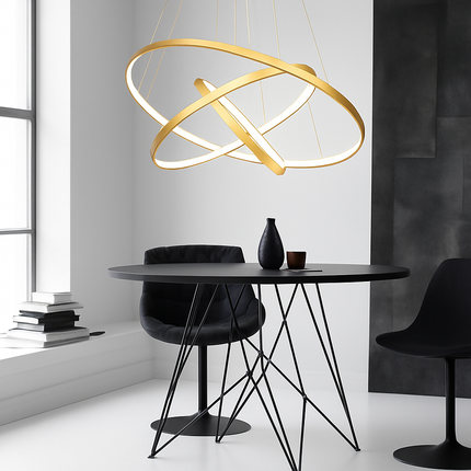Lustre suspendu LED avec anneaux imbriqués design — LZ4X9P