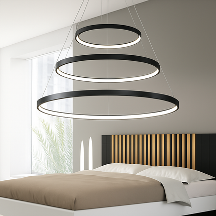Lustre suspendu LED avec anneaux imbriqués design — LZ4X9P