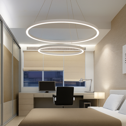 Lustre suspendu LED avec anneaux imbriqués design — LZ4X9P
