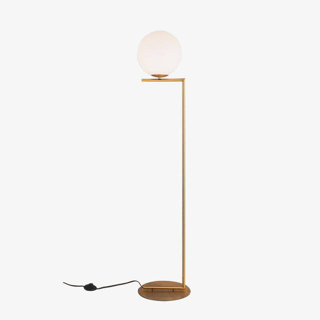 Lustre design avec boule en verre et tige de support Moderne