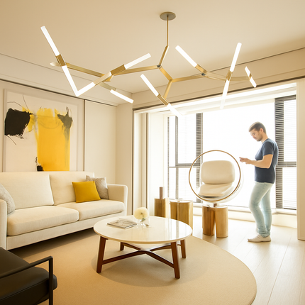 Lustre design à branches tubulaires Arts — LZ4Q9XJ2