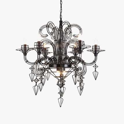 Lustre baroque noir et blanc pour éclairage intérieur — LZ4X9T