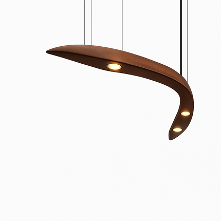 Lustre en bois avec branches arrondies et LED Villa — LZ4X9T2