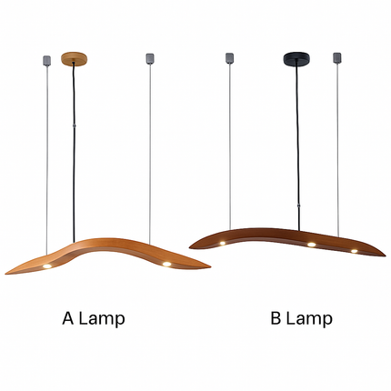 Lustre en bois avec branches arrondies et LED Villa — LZ4X9T2