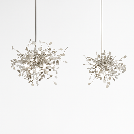 Lustre chromé design arbre à feuilles rondes — LZ4XJ9