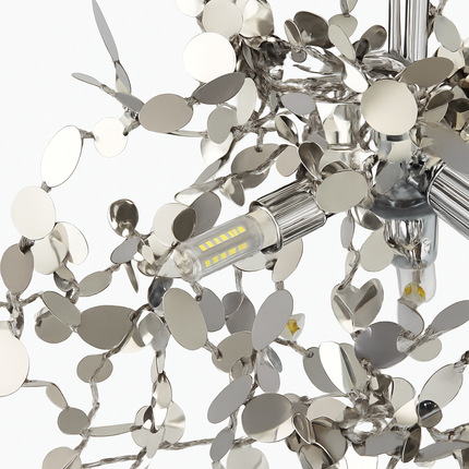 Lustre chromé design arbre à feuilles rondes — LZ4XJ9
