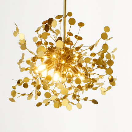 Lustre chromé design arbre à feuilles rondes — LZ4XJ9