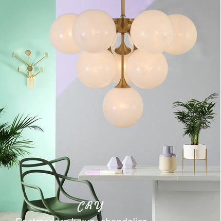 Lustre suspension nordique en cuivre et verre moderne — LZ4F7Q2