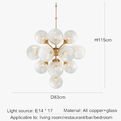 Lustre suspension nordique en cuivre et verre moderne — LZ4F7Q2