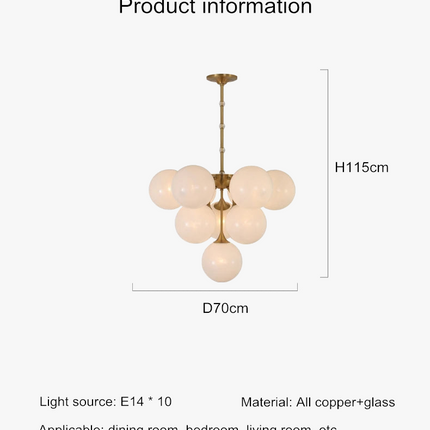 Lustre suspension nordique en cuivre et verre moderne — LZ4F7Q2