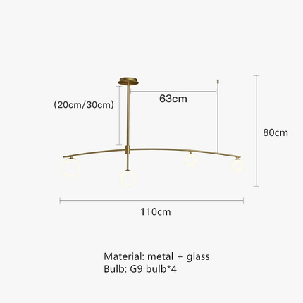 Lustre moderne en métal et verre pour intérieur contemporain — LZ4X9Q
